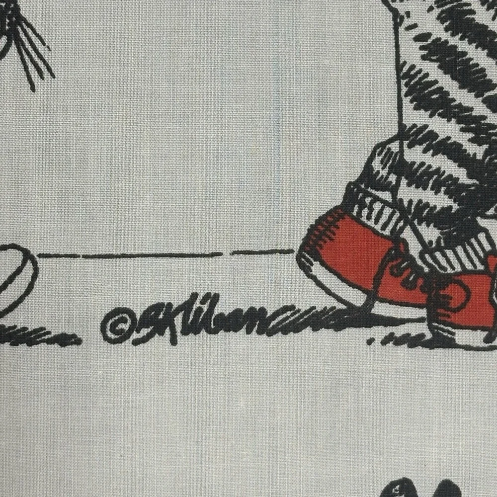 B Kliban Cat Lover Sewing Fabric Vintage Material Crafts Twin Flat Sheet VTG